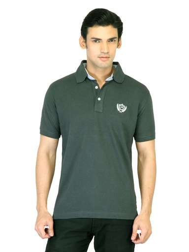 Proline Men Charcoal Grey Polo T-shirt