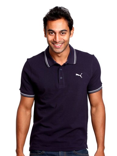Puma Men's Foundation Navy Blue Polo T-shirt