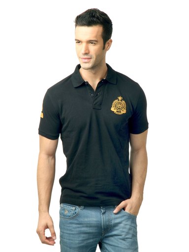 U.S. Polo Assn. Men Solid Black polo Tshirt