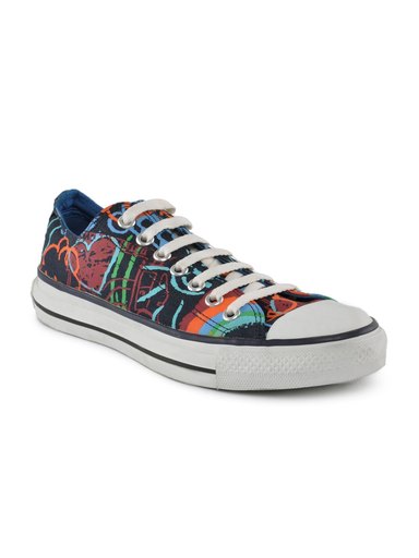 Converse Unisex Neon Print Navy Blue Casual Shoes