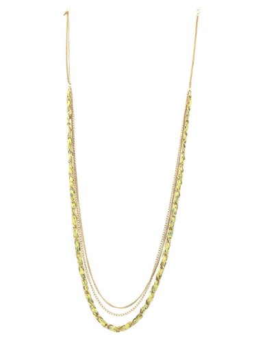 Femella Printed Fabric and Chain Necklace