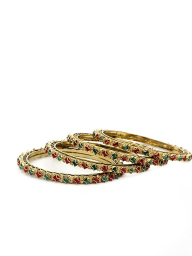 Royal Diadem Set of 4 Golden Bangles