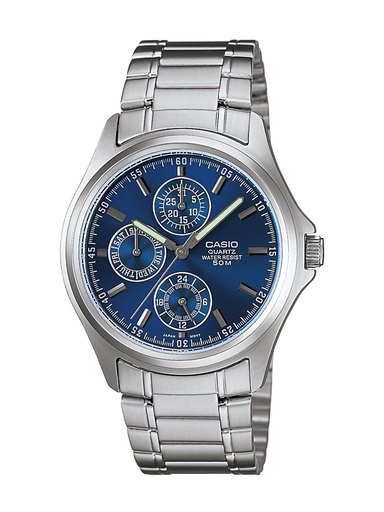 Casio Enticer Men Silver Multi-Dial Analogue Watches A387 MTP-1246D-2AVDF