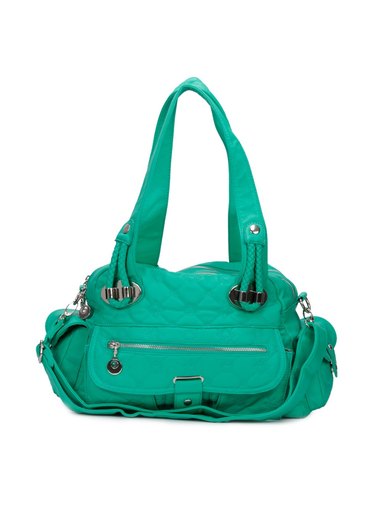 Kiara Women Leatherette Green Handbag