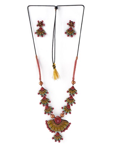 Adrika Multi Coloured Teracotta Jewellery Set