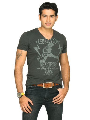 s.Oliver Men's Rebelution Dark Grey T-shirt