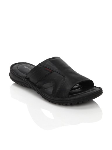 Red Tape Men Black Sandals