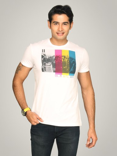 s.Oliver Men's Qsm White T-shirt