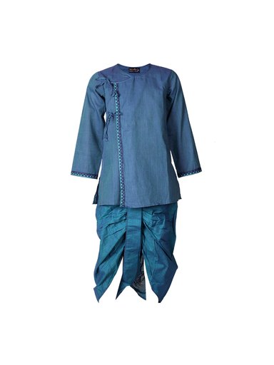 Fabindia Boys Blue Dhoti Angarakha Set