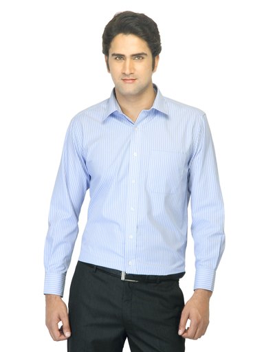 John Miller Men Striped Blue Shirt