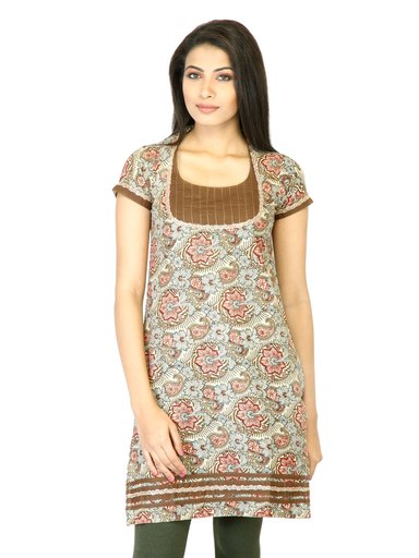 Vishudh Women Brown Printed Kurta