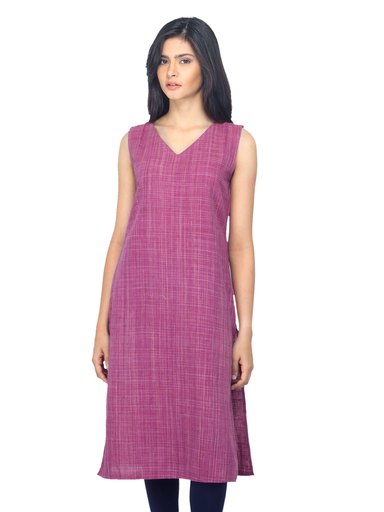 Fabindia Women Pink Khadi Kurta