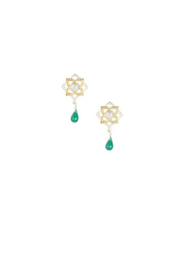 Rreverie Silver & Green Earrings