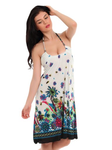 Red Rose White Printed Nightdress