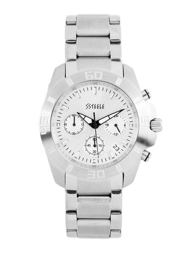 Maxima Men Sliver Dial Chronograph Watch