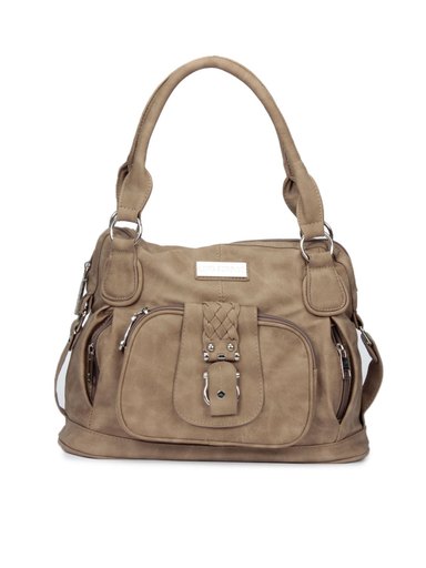 Lino Perros Women Leatherette Brown Handbag