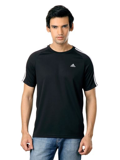 ADIDAS Men Black T-shirt