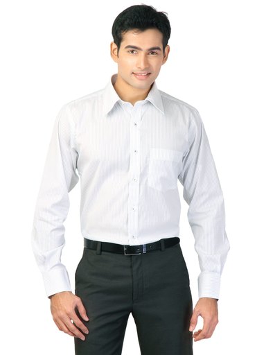 Genesis Men Stripes White Shirts