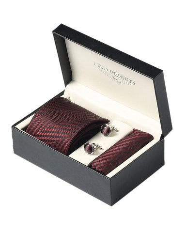 Lino Perros Men Formal Maroon Accessory Gift Set