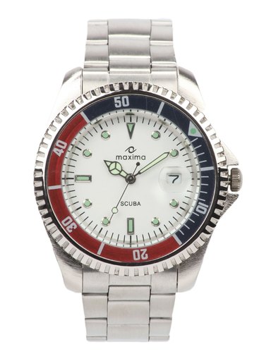 Maxima Men White Dial Scuba Watch
