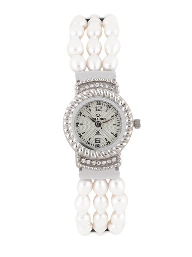 Maxima Women Cream Coloured Dial Watch