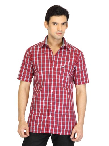 Arrow Sport Men Red Check Shirt