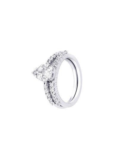 Lucera Women Set of Two Silver Ring