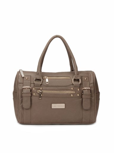 Lino Perros Women Leatherette Brown Handbag