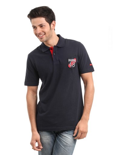 Puma Men Navy Blue T-shirt