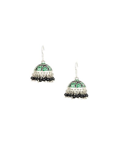 Rreverie Silver & Black Earrings