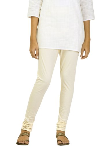 Aurelia Women Solid Cream Leggings