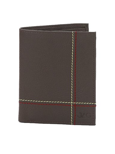 JAG Men Chocolate Brown Leather Wallet