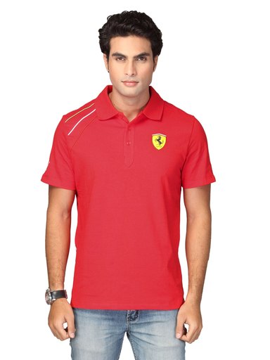 Puma Men's Polo Neck Red T-shirt