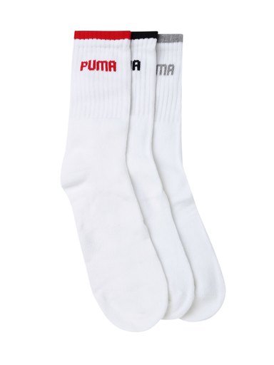 PUMA Men Set of 3 White Above Ankle-Length Socks