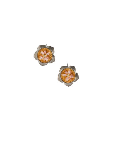 Rreverie Gold & Pink Earrings