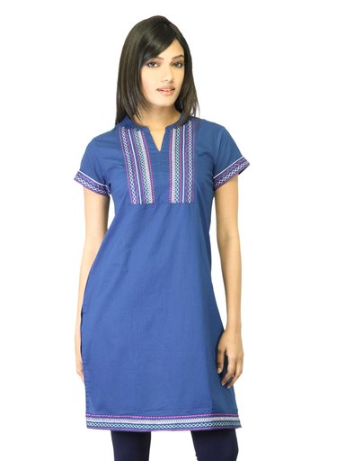 Folklore Women Blue Kurta