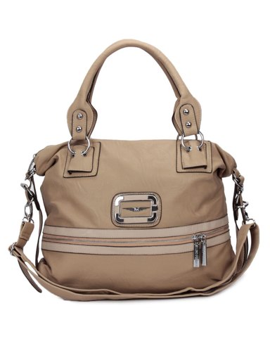 Lino Perros Women Leatherette Beige Handbag