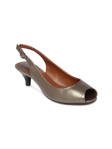 Clarks Women Brown Leather Heels