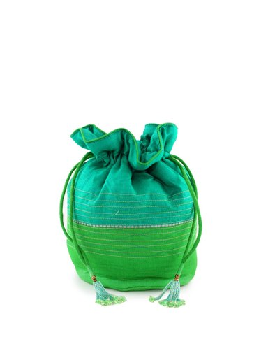 Fabindia Women Green Silk Purse