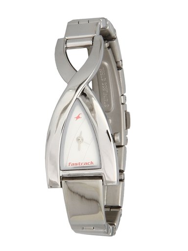 Fastrack Women Core Analog White Steel Watch
