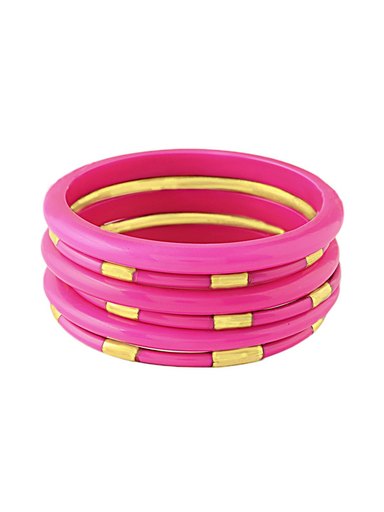 ToniQ Women Pink Set of 6 Bangles