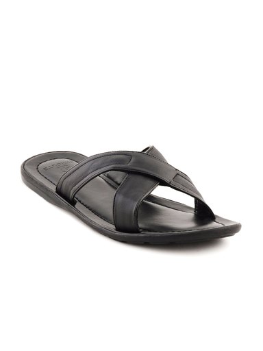 Enroute Men Leather Black Sandals