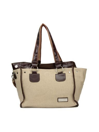 Lino Perros Women Canvas Beige Handbag