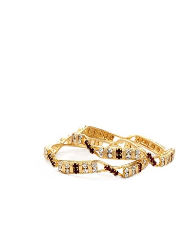 Royal Diadem Set of 2 Golden Bangles