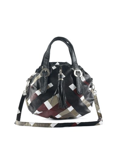 Kiara Women Square Design Black Handbag