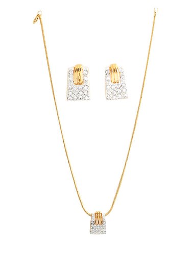 Estelle Women Gold Earring & Pendant Set
