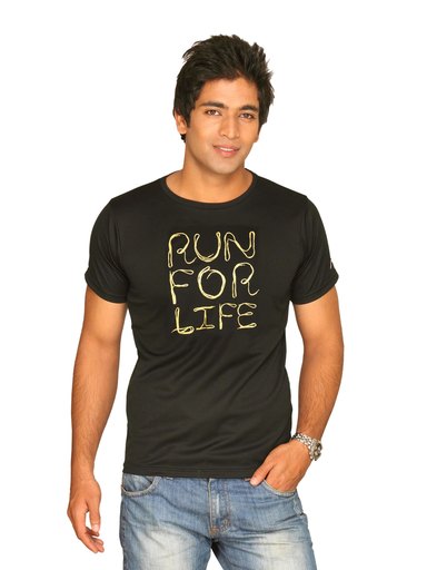 Asics Men's Running Graphic Black Grey T-shirt
