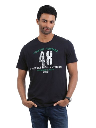 Puma Men Navy Blue T-shirt