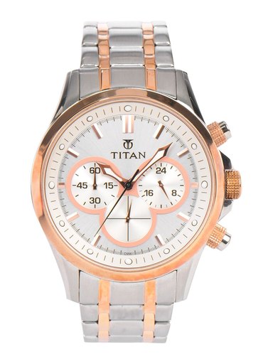 Titan Men Chronograph Ivory Colour Dial Watch