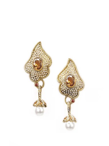 Royal Diadem Golden Earrings